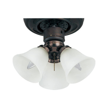 MAXIM Basic-Max 3-Light 12" Wide Oil Rubbed Bronze Ceiling Fan Light Kit FKT207FTOI